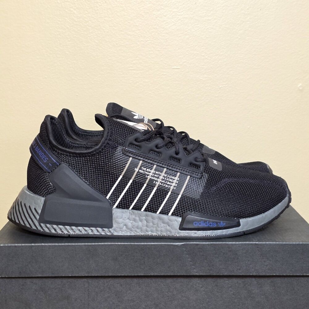Adidas NMD R1 V2 Black White Grey Shoes HQ6628 Men's Size 12.5